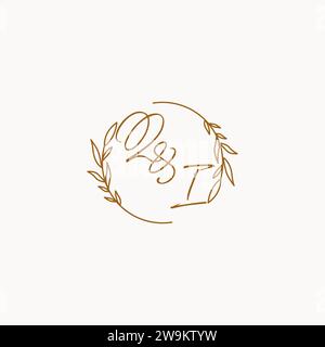 QI wedding initials logo design ideas Stock Vector