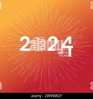 Happy 2024 new year, new year night wishes , celebrates 2024 happy new year Stock Vector