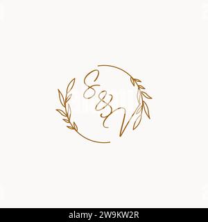 SV wedding initials logo design ideas Stock Vector