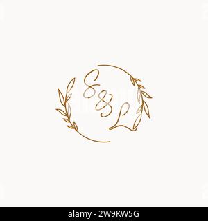SL wedding initials logo design ideas Stock Vector