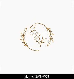 SK wedding initials logo design ideas Stock Vector