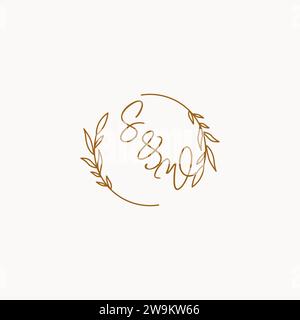SW wedding initials logo design ideas Stock Vector