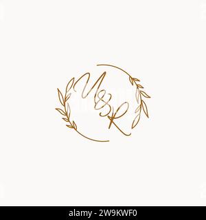 UR wedding initials logo design ideas Stock Vector