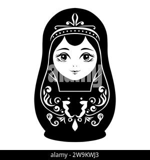 Matryoshka doll vector icon on white background Stock Vector