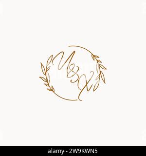 UX wedding initials logo design ideas Stock Vector