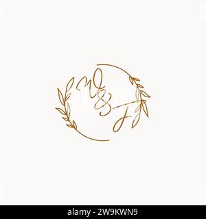 WF wedding initials logo design ideas Stock Vector