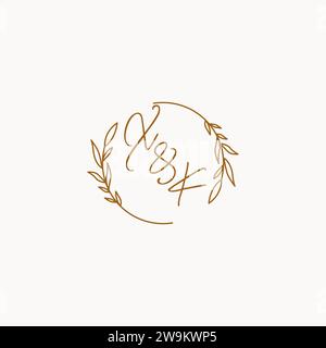 XK wedding initials logo design ideas Stock Vector