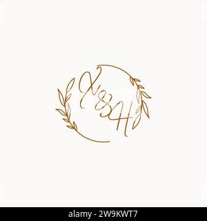 XH wedding initials logo design ideas Stock Vector