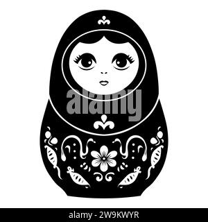 Matryoshka doll vector icon on white background Stock Vector