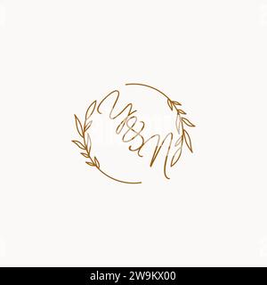 YN wedding initials logo design ideas Stock Vector