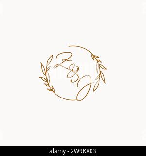 ZJ initial wedding monogram logo design Stock Vector Image & Art - Alamy