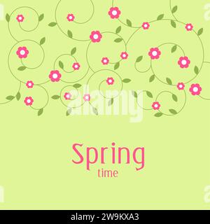 Spring flowers decorative background template with copy space Stock Vector