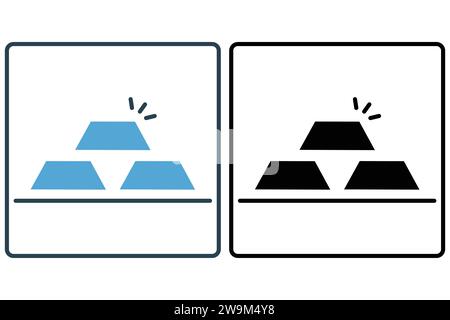 gold bar icon. icon related to wealth and precious metals. solid icon style. element illustration Stock Vector