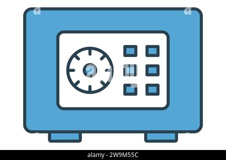 safe box icon. icon related to secure storage of valuables. solid icon style. element illustration Stock Vector