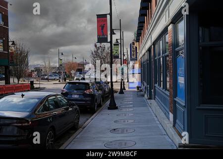 Kansas City, Missouri - December 28, 2023: 18th and Vine Jazz District in KC Stock Photo