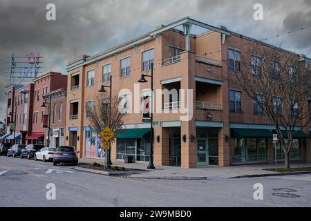 Kansas City, Missouri - December 28, 2023: 18th and Vine Jazz District in KC Stock Photo