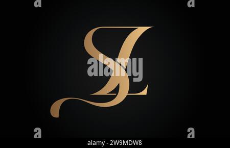 Luxury Initial SZ or ZS Monogram Text Letter Logo Design Stock Vector