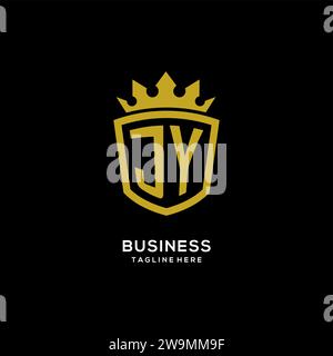 Initial JY logo shield crown style, luxury elegant monogram logo design vector graphic Stock Vector