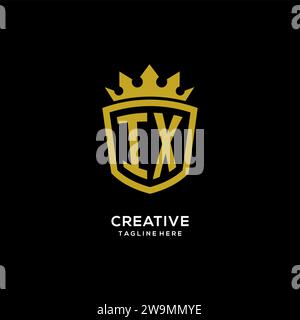 Initial IX logo shield crown style, luxury elegant monogram logo design vector graphic Stock Vector