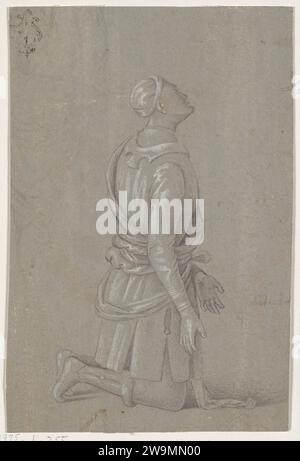 Clemency Drawing Example A Kneeling Man in Fifteenth-Century Costume (recto); a small ...