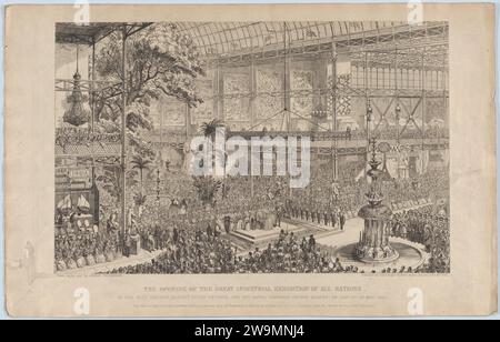 The Opening of the Great Industrial Exhibition of All Nations, by Her Most Gracious Majesty Queen Victoria and His Royal Highness Prince Albert, on the 1st of May, 1851: The View is Taken from the South West  Gallery, at the time when the Archbishop is offering up a Prayer for the Divine blessing upon the objects in the Exhibition 1966 by Prince Albert of Saxe-Coburg-Gotha Stock Photo