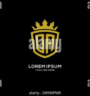 Initial QA logo shield crown style, luxury elegant monogram logo design vector graphic Stock Vector