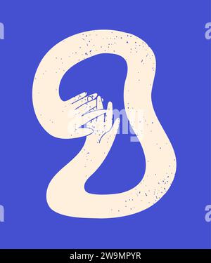 Abstract wiggling gesticulating hands vector Stock Vector