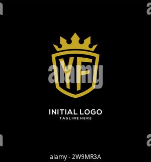 Initial YF logo shield crown style, luxury elegant monogram logo design vector graphic Stock Vector
