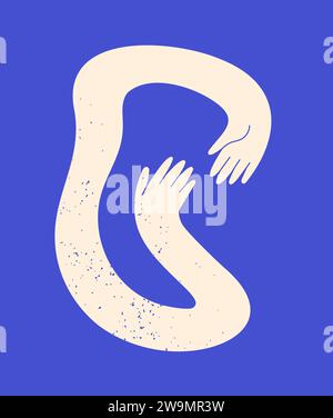 Abstract wiggling gesticulating hands vector Stock Vector