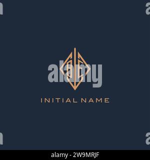 Monogram BY logo with diamond rhombus style, Luxury modern logo design ...