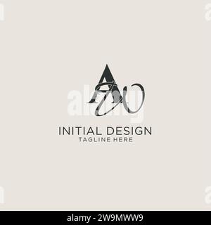 Initials AW letter monogram with elegant luxury style. Corporate identity and personal logo vector graphic Stock Vector