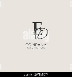 Initials ED letter monogram with elegant luxury style. Corporate identity and personal logo vector graphic Stock Vector