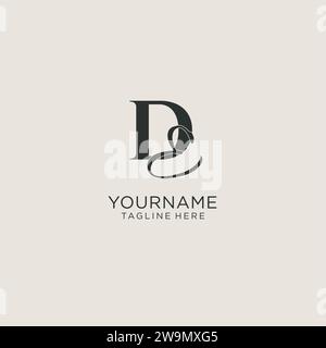 Initials DE letter monogram with elegant luxury style. Corporate identity and personal logo vector graphic Stock Vector