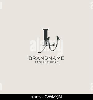Initials LN letter monogram with elegant luxury style. Corporate identity and personal logo vector graphic Stock Vector