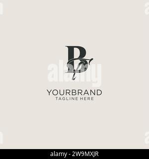 Initials BF letter monogram with elegant luxury style. Corporate identity and personal logo vector graphic Stock Vector