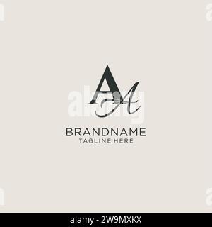 Initials AA letter monogram with elegant luxury style. Corporate identity and personal logo vector graphic Stock Vector