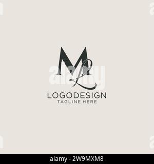 Initials ML letter monogram with elegant luxury style. Corporate identity and personal logo vector graphic Stock Vector