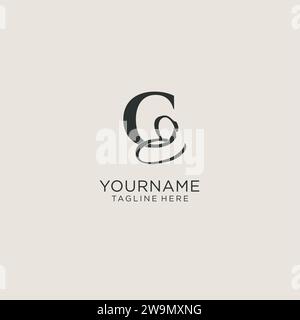 Initials CE letter monogram with elegant luxury style. Corporate identity and personal logo vector graphic Stock Vector