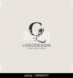 Initials GL letter monogram with elegant luxury style. Corporate identity and personal logo vector graphic Stock Vector