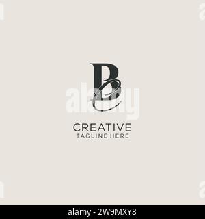 Initials BC letter monogram with elegant luxury style. Corporate identity and personal logo vector graphic Stock Vector