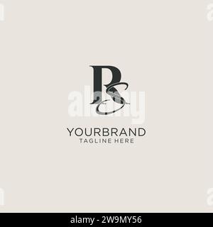 Initials RS letter monogram with elegant luxury style. Corporate identity and personal logo vector graphic Stock Vector