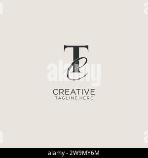 Initials TC letter monogram with elegant luxury style. Corporate identity and personal logo vector graphic Stock Vector