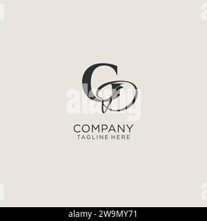 Initials GD letter monogram with elegant luxury style. Corporate identity and personal logo vector graphic Stock Vector