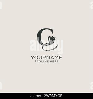 Initials GE letter monogram with elegant luxury style. Corporate identity and personal logo vector graphic Stock Vector