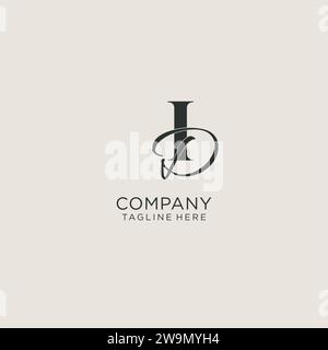 Initials ID letter monogram with elegant luxury style. Corporate identity and personal logo vector graphic Stock Vector
