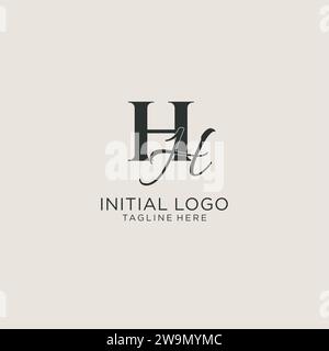 Initials HH letter monogram with elegant luxury style. Corporate identity and personal logo vector graphic Stock Vector