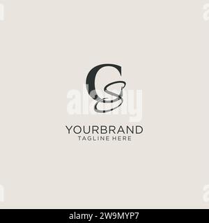 Initials CS letter monogram with elegant luxury style. Corporate identity and personal logo vector graphic Stock Vector