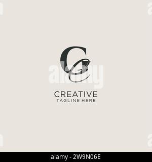 Initials GC letter monogram with elegant luxury style. Corporate identity and personal logo vector graphic Stock Vector