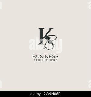 Initials KB letter monogram with elegant luxury style. Corporate identity and personal logo vector graphic Stock Vector