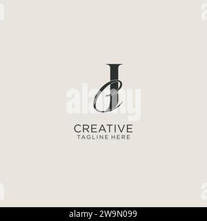 Initials JC letter monogram with elegant luxury style. Corporate identity and personal logo vector graphic Stock Vector